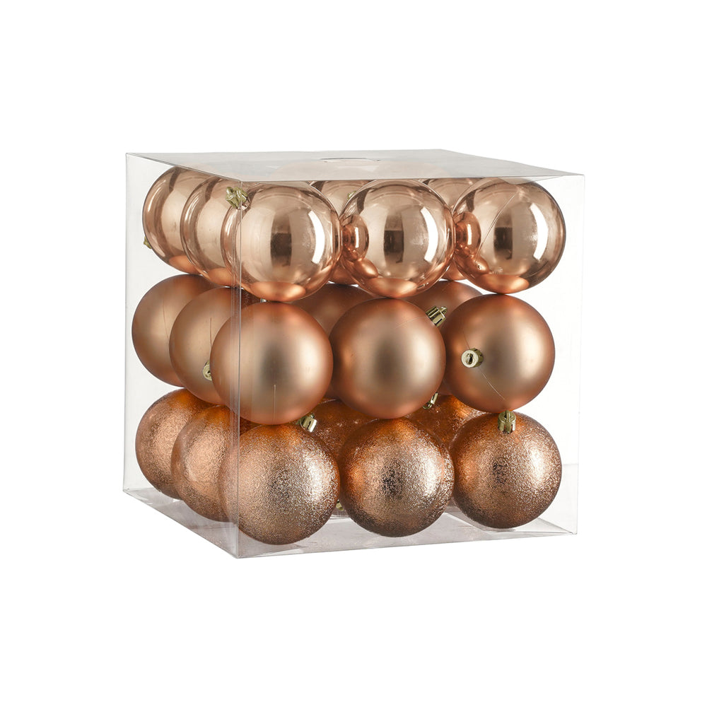 Unbreakable Peach Bauble Set (8cm, 27 Pieces)