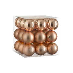 Unbreakable Peach Bauble Set (8cm, 27 Pieces)