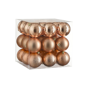 Unbreakable Peach Bauble Set (8cm, 27 Pieces)