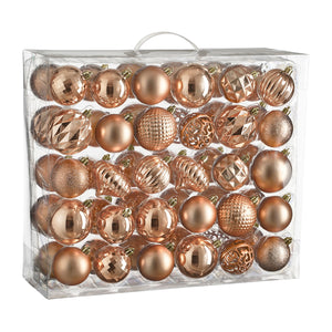 Unbreakable Tree Decoration Set - Peach (7cm, 60 Pieces)