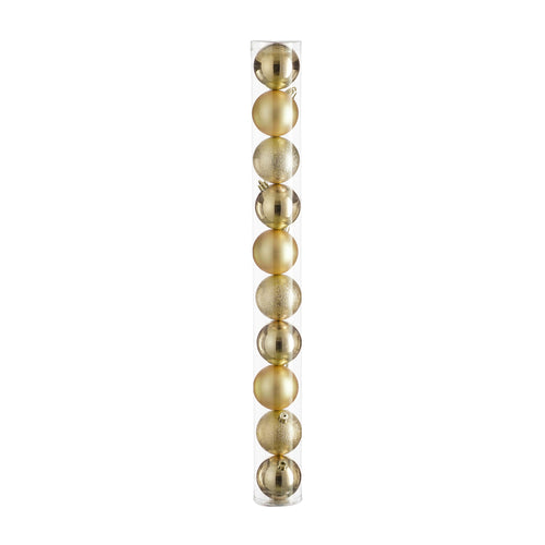 Unbreakable Gold Bauble Set (6cm, 10 Pieces)