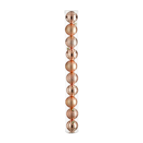 Unbreakable Peach Bauble Set (6cm, 10 Pieces)