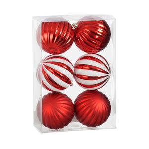 Unbreakable Bauble Set - Red (10cm, 6 Pieces)