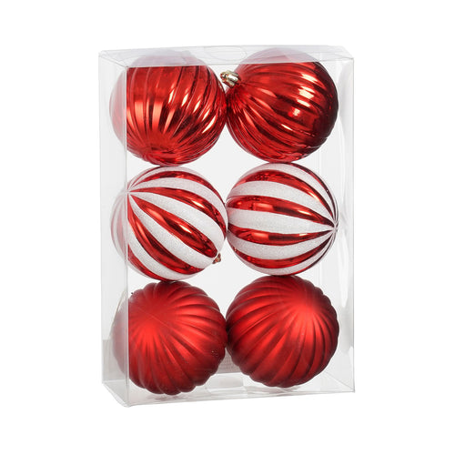 Unbreakable Bauble Set - Red (10cm, 6 Pieces)