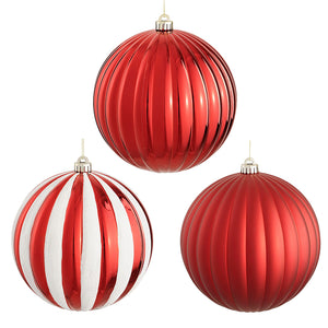 Bauble unbreakable red 3 assorted - d20cm
