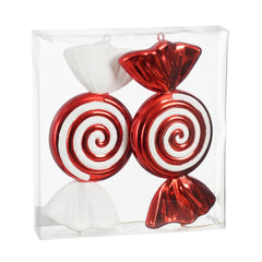Ornament candy red 2pcs L15 x w6 x h32 cm