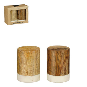 Salt and pepper shaker l. brown 2 pieces FSC 100% - h7xd5cm
