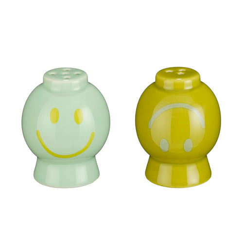 Smiley Green Mint Salt And Pepper Shaker Set (12 cm)