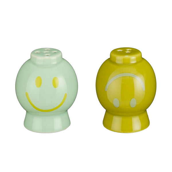 Smiley Green Mint Salt And Pepper Shaker Set (12 cm)