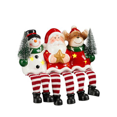 Decoration santa snowman deer dangle red led batte