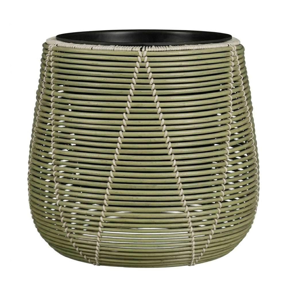 Cancun Woven Lattice Round Green Planter (45 cm)