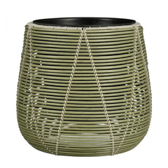 Cancun Woven Lattice Round Green Planter (45 cm)