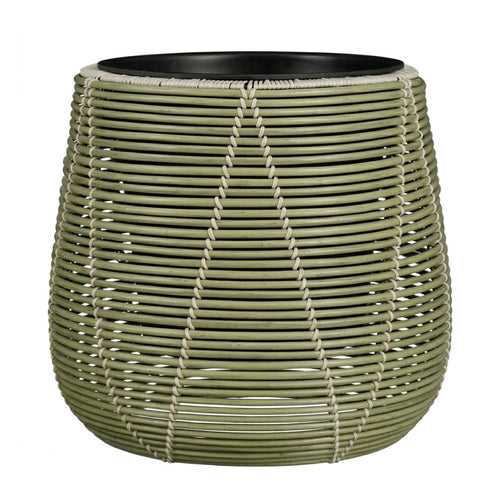 Cancun Woven Lattice Round Green Planter (45 cm)