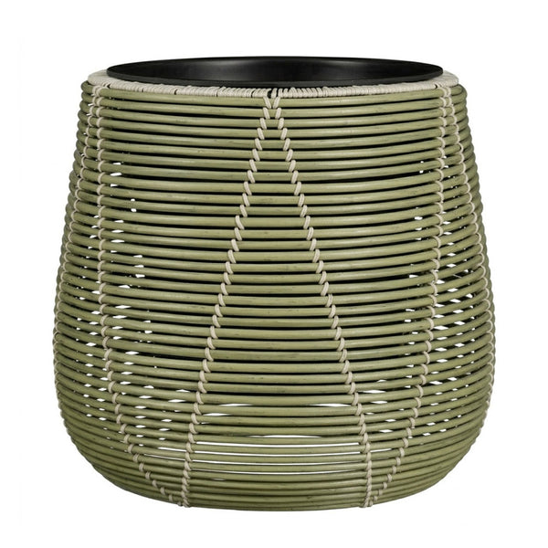 Cancun Woven Lattice Round Green Planter (45 cm)