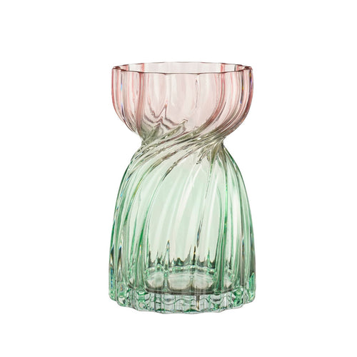 Alison Fluted Green Glass Vase (20 cm)