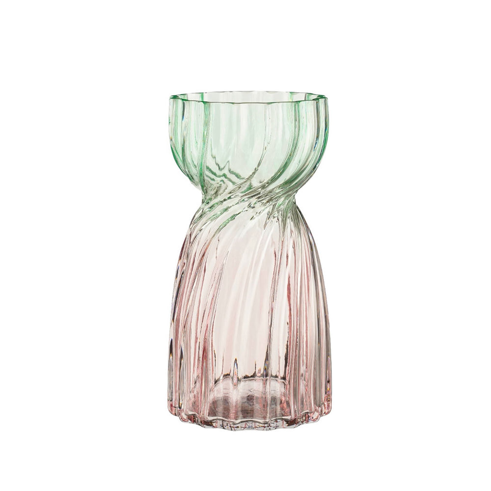Alison Fluted Pink Glass Vase (25 cm)