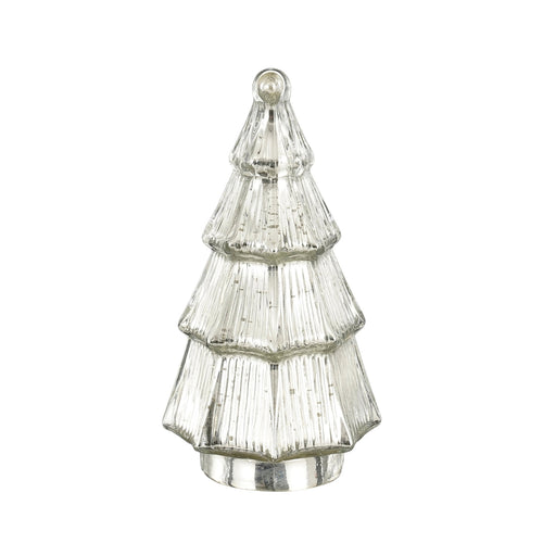 Silver Glass Tree Decoration (19cm)
