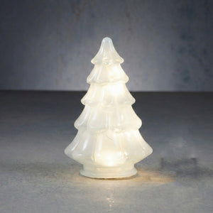 Decorative Glass Tree Silver Gold White LED Battery