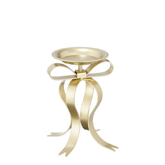 Candleholder bow champagne - l17xw14xh20cm