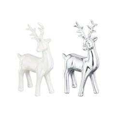 Silver White Reindeer Decoration (10.5cm)