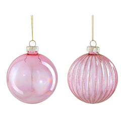 Pink Glass Bauble (8cm)