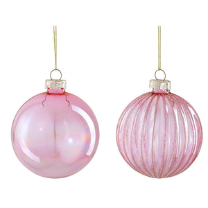 Pink Glass Bauble (8cm)