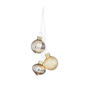 Glass Bauble Bundle - Champagne (3 Pieces)