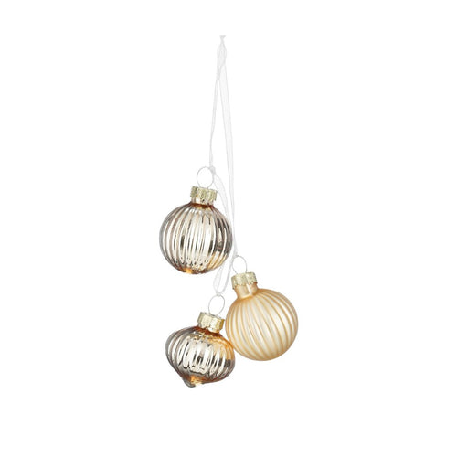 Glass Bauble Bundle - Champagne (3 Pieces)