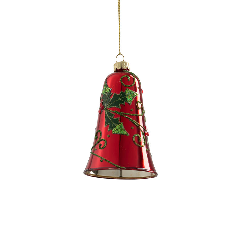 Ornament bell red - h11xd7,5cm