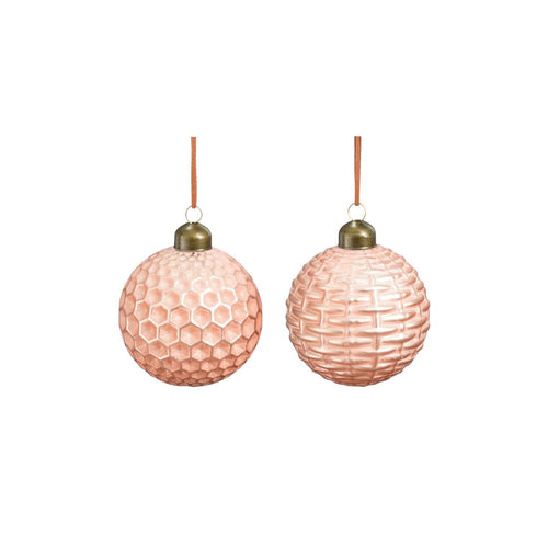 Pink Glass Bauble (8cm)