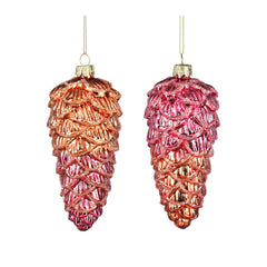 Pink Orange Pine Cone Ornament (12.5cm)