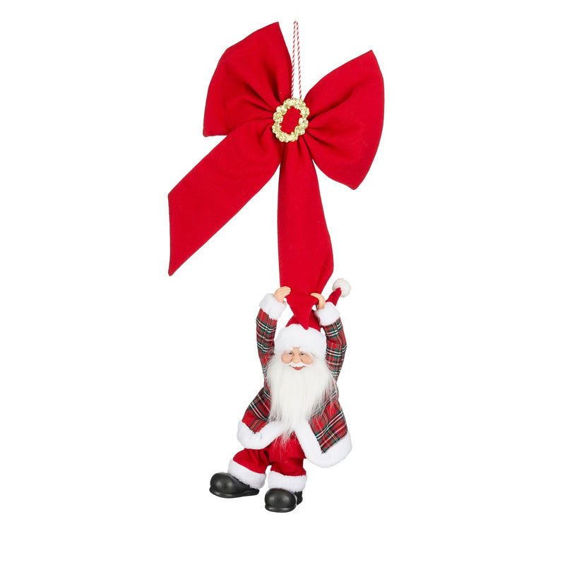 Santa bow red moving with music battery operated
