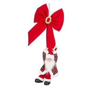 Santa bow red moving with music battery operated
