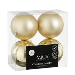 Bauble unbreakable champagne 4 pieces - d10cm