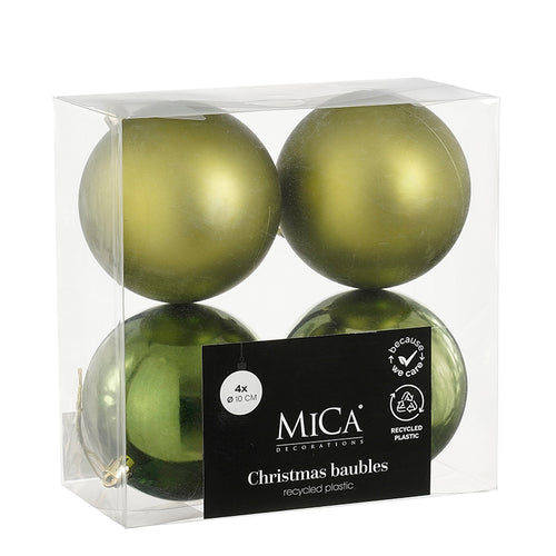 Bauble unbreakable d. green 4 pieces - d10cm