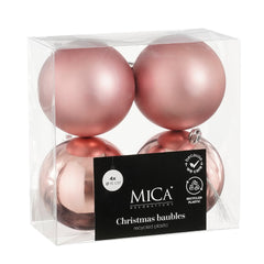 Unbreakable Pink Bauble Set (10cm, 4 Pieces)