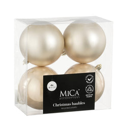 Bauble unbreakable cream 4 pieces - d10cm