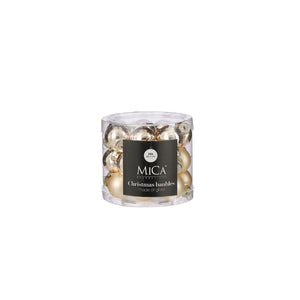 Mini Glass Bauble Set - Champagne (2.5cm, 24 Pieces)