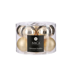 Glass Bauble Set - Champagne (6cm, 10 Pieces)