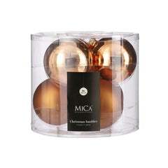 Glass Bauble Set - Copper (8cm, 6 Pieces)