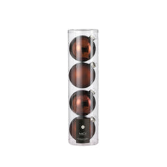 Glass Bauble Set - Brown (10cm, 4 Pieces)