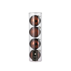 Glass Bauble Set - Brown (10cm, 4 Pieces)