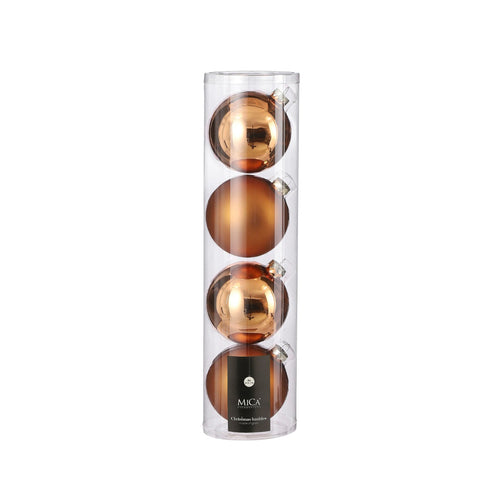 Glass Bauble Set - Copper (10cm, 4 Pieces)
