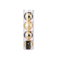 Glass Bauble Set - Champagne (10cm, 4 Pieces)