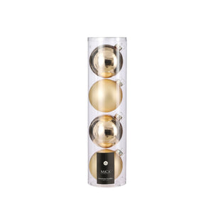 Glass Bauble Set - Champagne (10cm, 4 Pieces)
