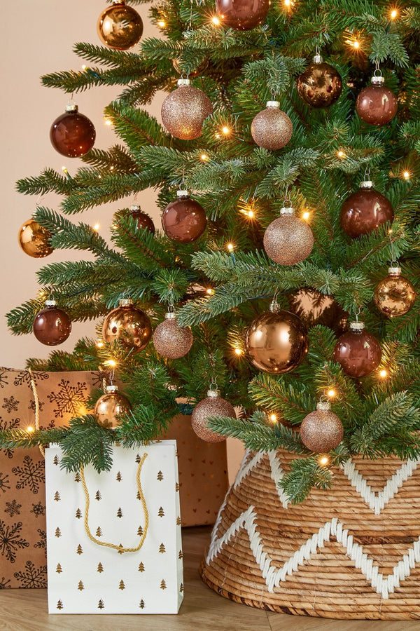 Glass Bauble Set - Brown (7cm, 42 Pieces)