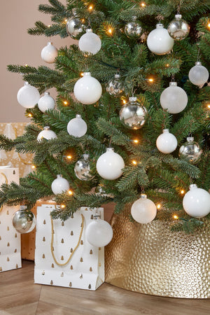 Glass Bauble Set - White (42 Pieces)