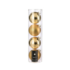 Glass Bauble Set - Gold (10cm, 4 Pieces)