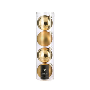Glass Bauble Set - Gold (10cm, 4 Pieces)