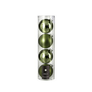 Glass Bauble Set - Green (10cm, 4 Pieces)